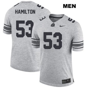 Men's NCAA Ohio State Buckeyes Davon Hamilton #53 College Stitched Authentic Nike Gray Football Jersey PA20Q23QP